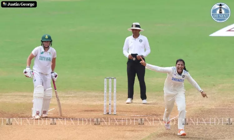 India overcome resilient South Africa to win one-off Test by 10 wickets