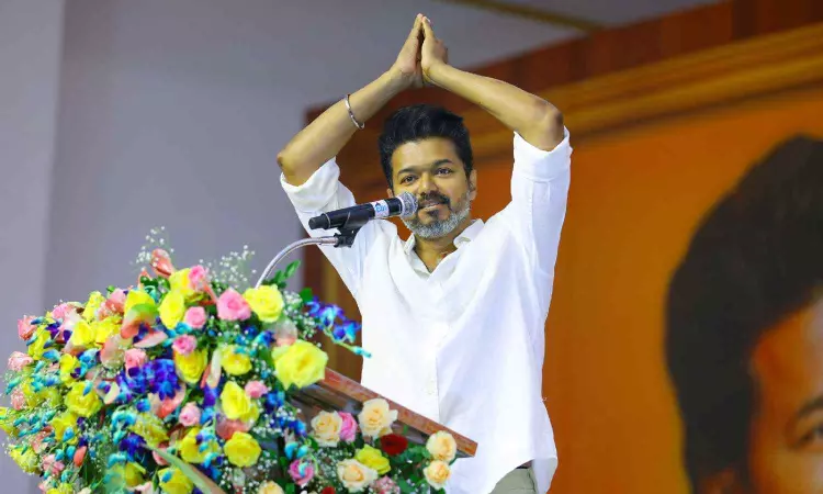 TVK chief and actor Vijay opposes NEET, says education should be included in State list TVK chief and actor Vijay opposes NEET, says education should be included in State list
