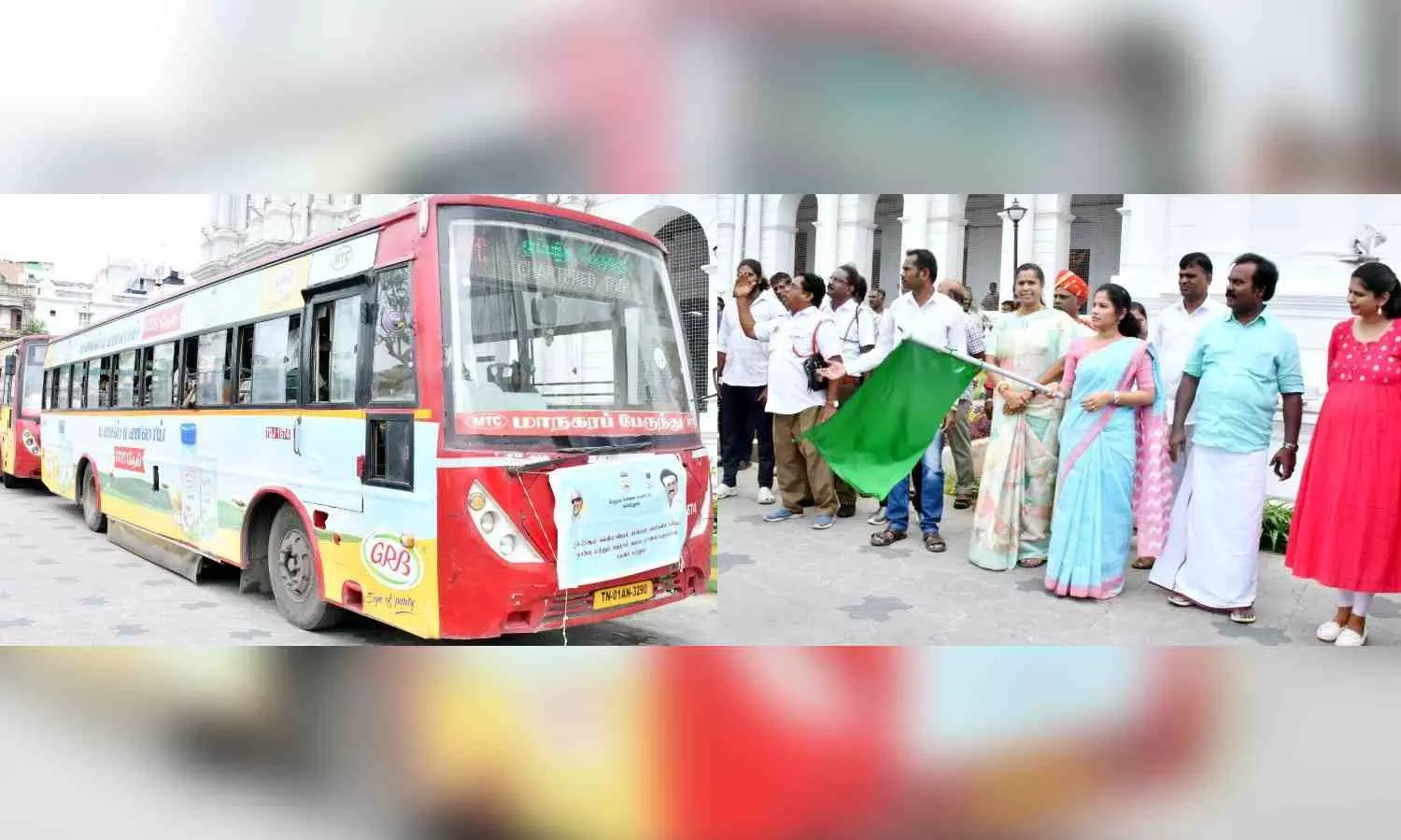 Chennai Mayor flags off educational tours for Class 4 and 5 corporation school students Chennai Mayor flags off educational tours for Class 4 and 5 corporation school students