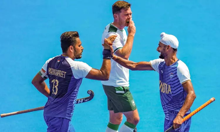 India put one foot in quarterfinals in Olympic mens hockey with 2-0 win over Ireland