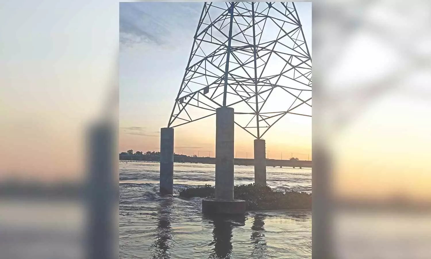 Portion of protection wall near Kollidam bridge washed away