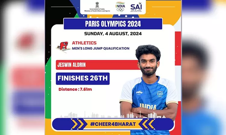 Paris Olympics: Jeswin Aldrin fails to breach qualification mark in mens long jump event