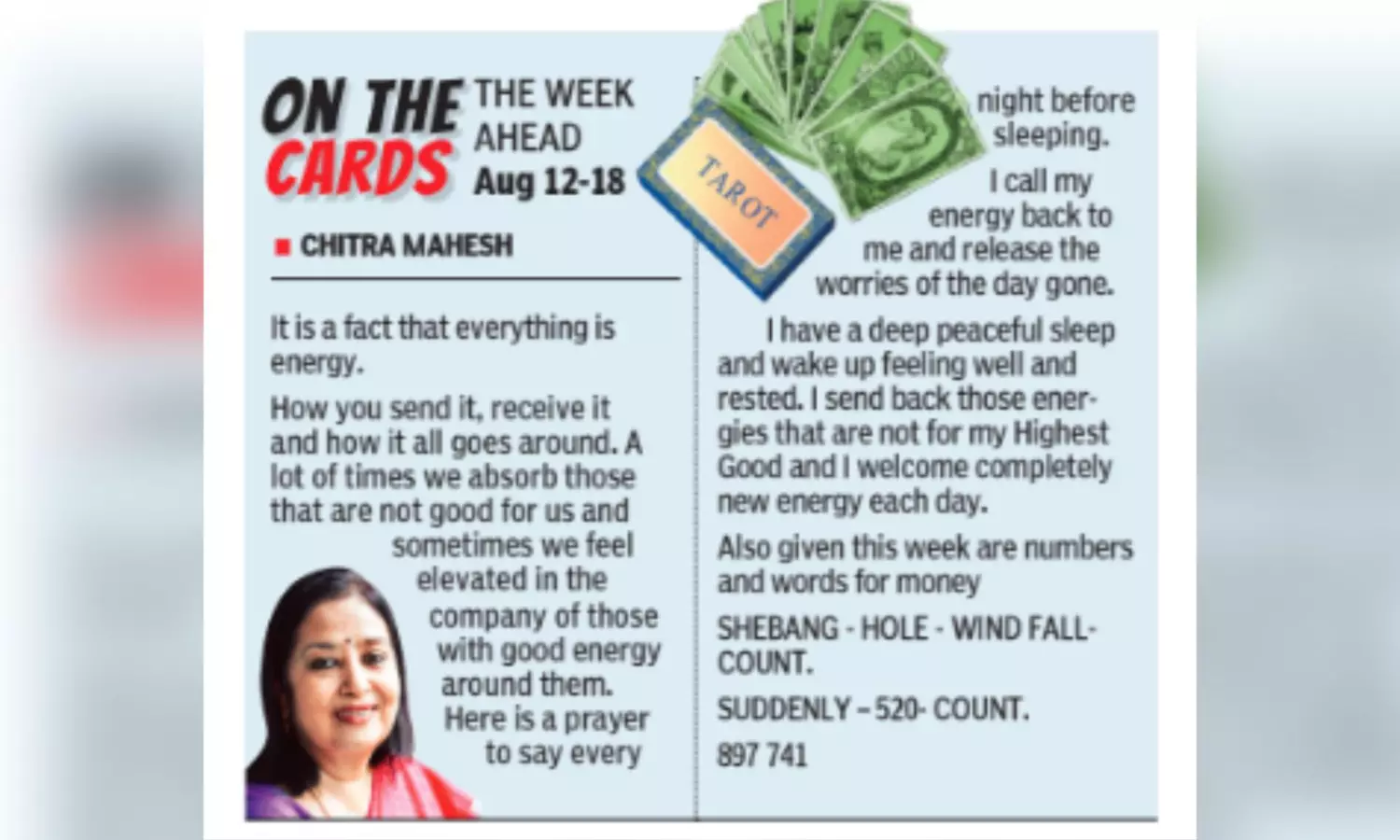 Tarot: On the cards
