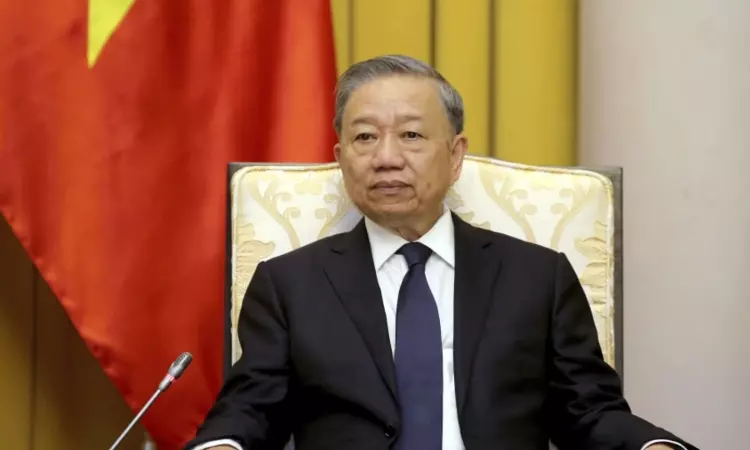 Vietnams new leader has arrived in China on his first overseas trip since taking the helm