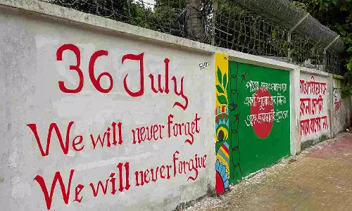 New Bangladesh, 36 July: Artworks grow on Dhaka walls to memorialise protests