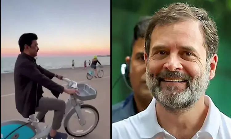Stalin, Rahul make plans to cycle across Chennai, have south Indian lunch together Stalin, Rahul make plans to cycle across Chennai, have south Indian lunch together