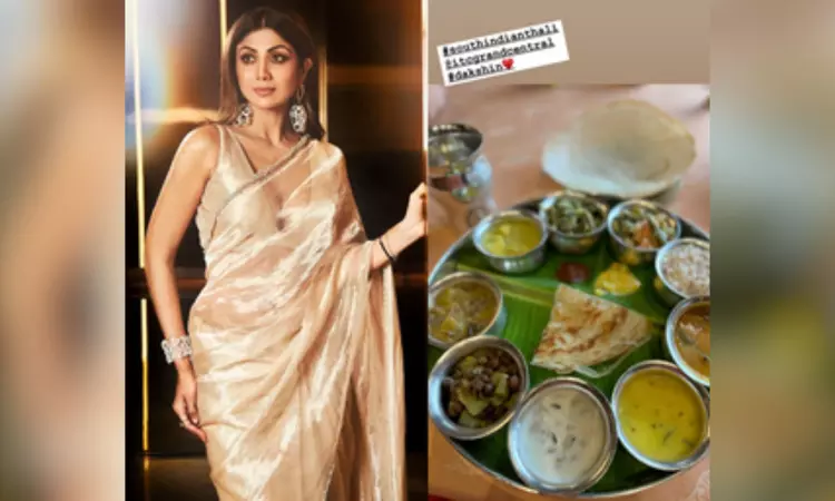 Shilpa Shetty treats her taste buds to traditional South Indian thali delight Shilpa Shetty treats her taste buds to traditional South Indian thali delight