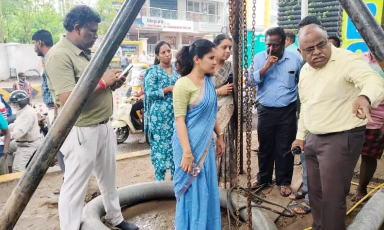 Mayor Priya inspects rainwater drainage work at Perambur High Road subway
