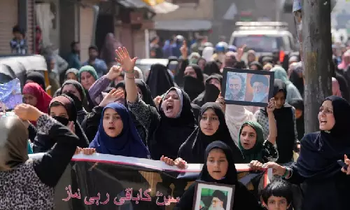 Anti-Israel protests in Kashmir against Hezbollah leaders killing