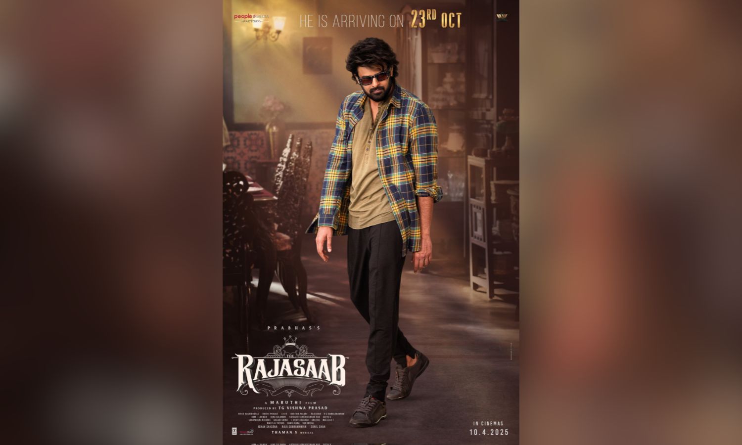 Prabhas looks stylish in The Raja Saab poster Prabhas looks stylish in The Raja Saab poster