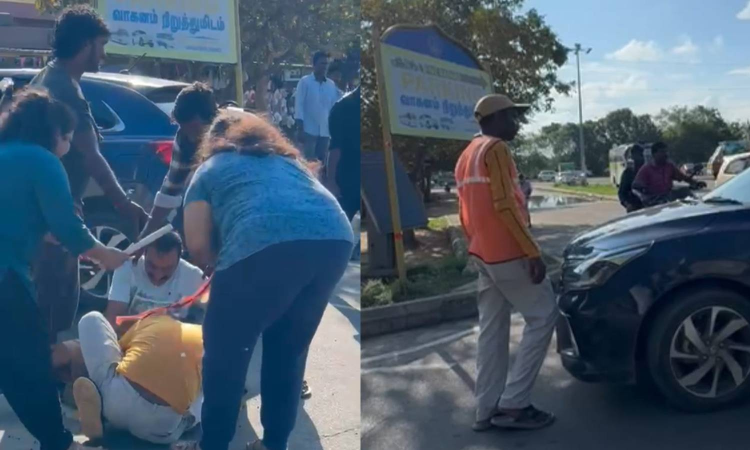 Tourists including women attack security guard at Mahabalipuram shopping mall, arrested Tourists including women attack security guard at Mahabalipuram shopping mall, arrested
