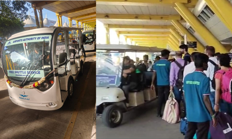 Chennai airport gets more electric buggies to ferry passengers to Metro, pickup point Chennai airport gets more electric buggies to ferry passengers to Metro, pickup point