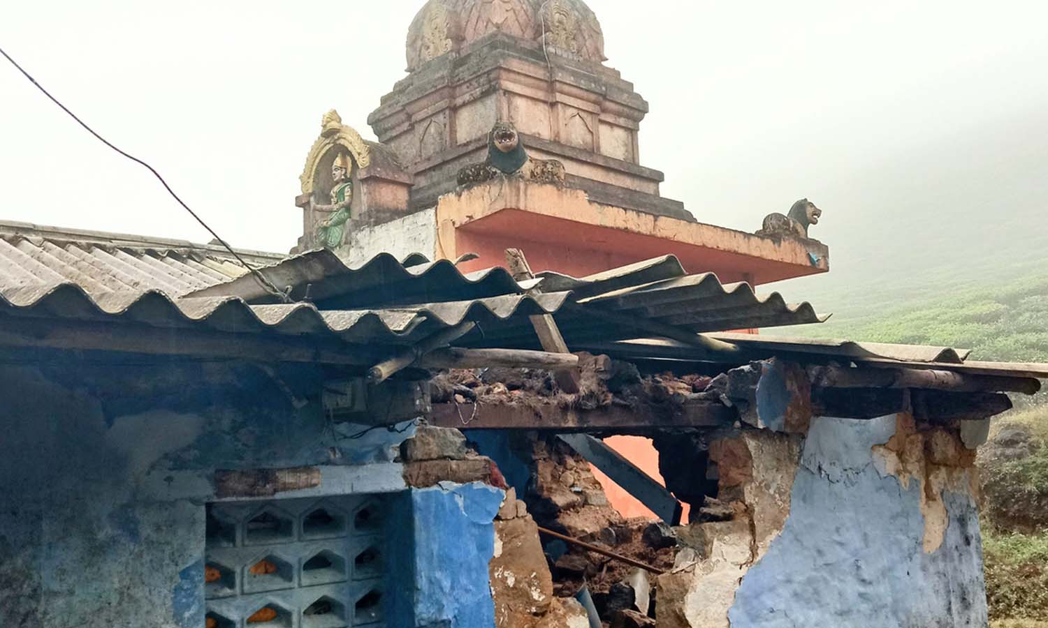 Elephant herd damages several houses in Valparai estate Elephant herd damages several houses in Valparai estate
