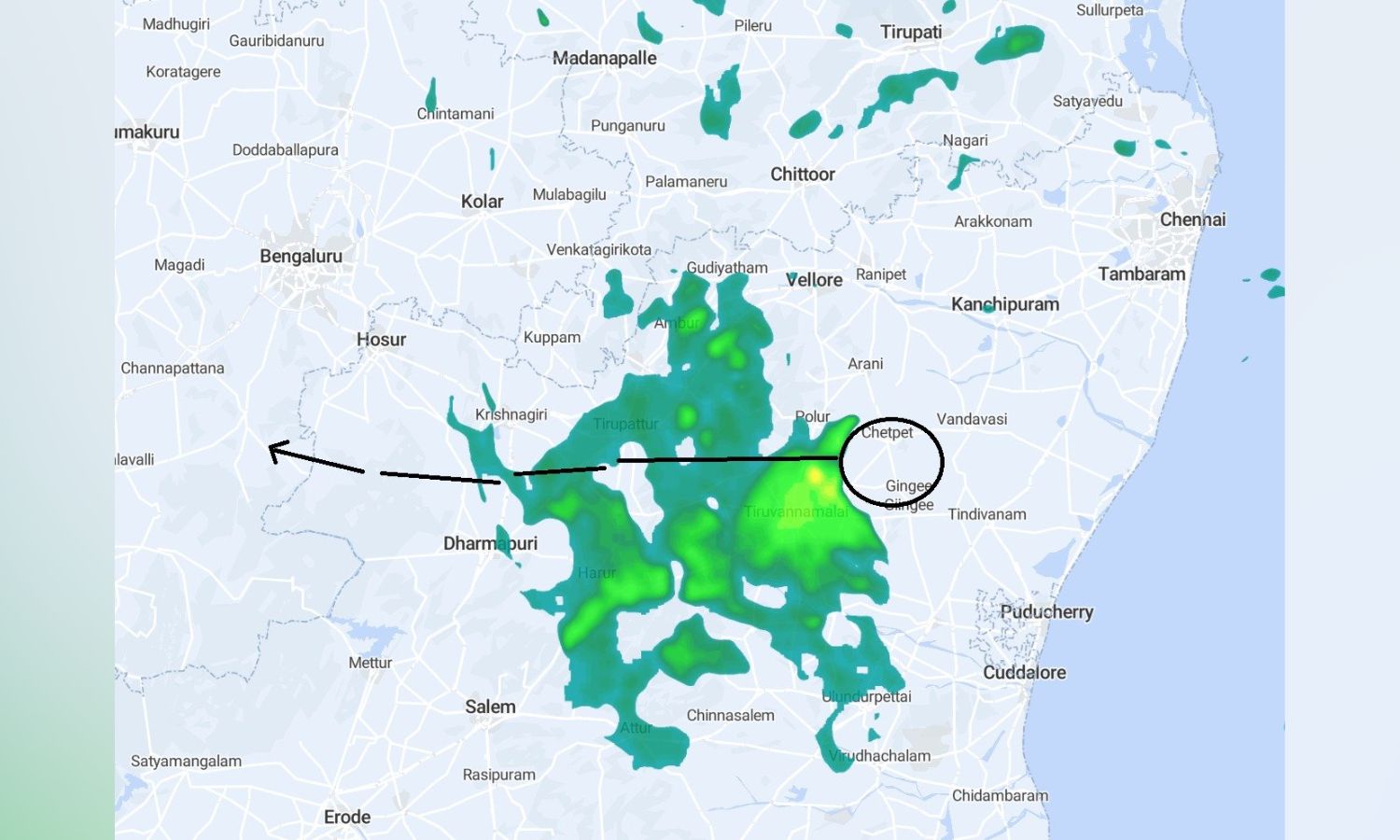 Cyclone Fengal: Tiruvannamalai records 370 mm of rains in 24 hours as storm moves westwards Cyclone Fengal: Tiruvannamalai records 370 mm of rains in 24 hours as storm moves westwards