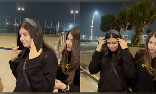 Aishwarya Rai Bachchan greets paps with Merry Christmas at Mumbai airport Aishwarya Rai Bachchan greets paps with Merry Christmas at Mumbai airport