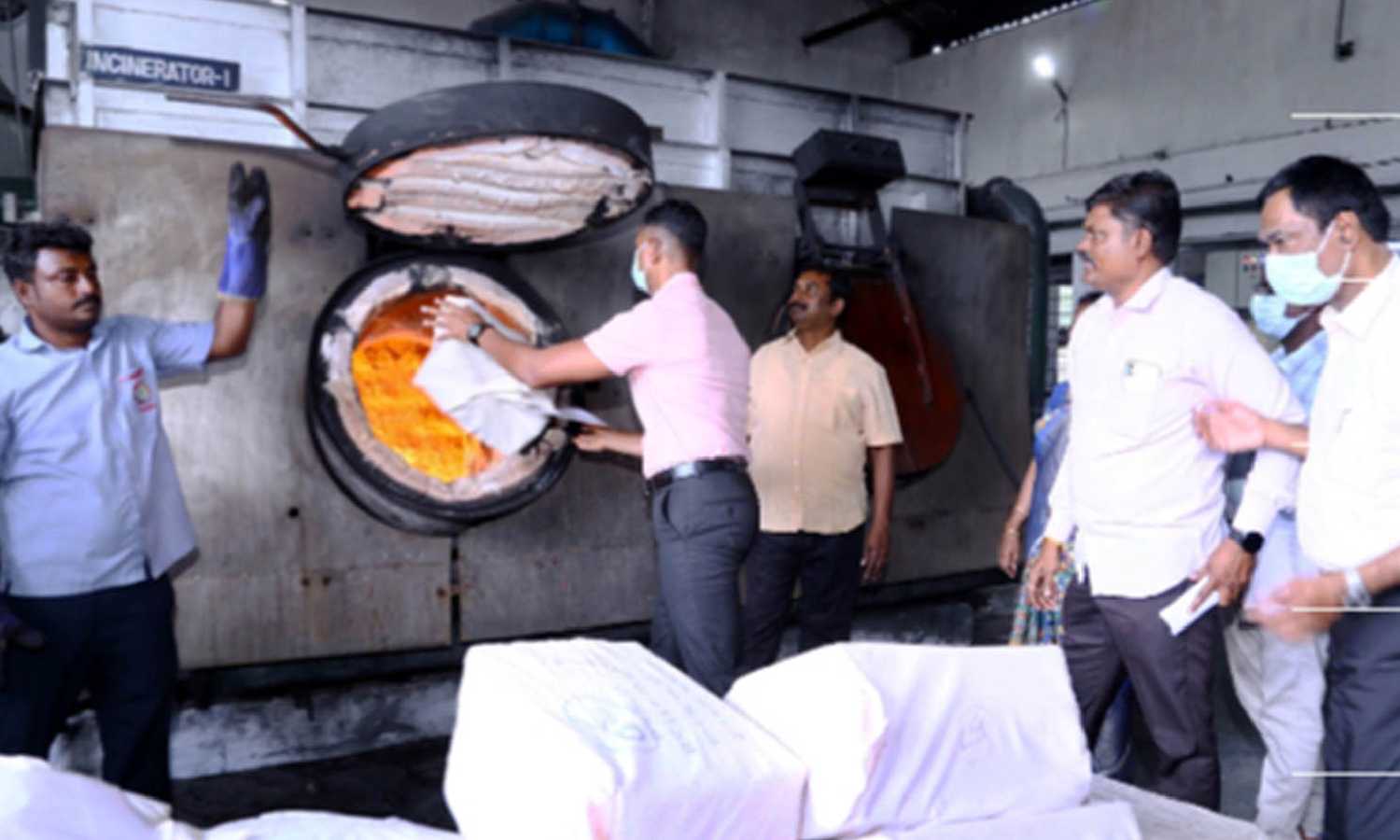 NIB-CID destroys 3,421.5 kg of dry ganja in Chengalpattu plant