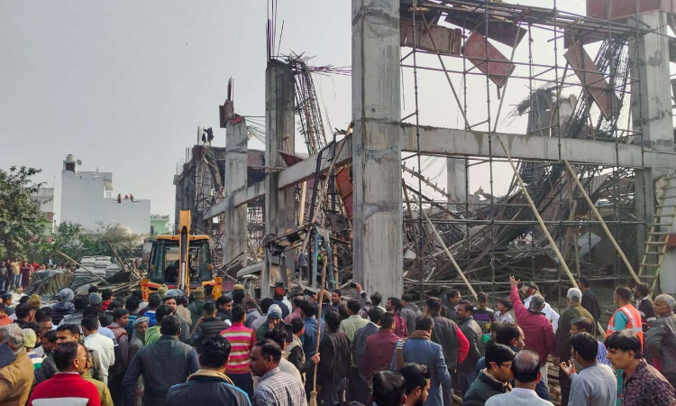 Under-construction building collapses at Kannauj railway station, several trapped