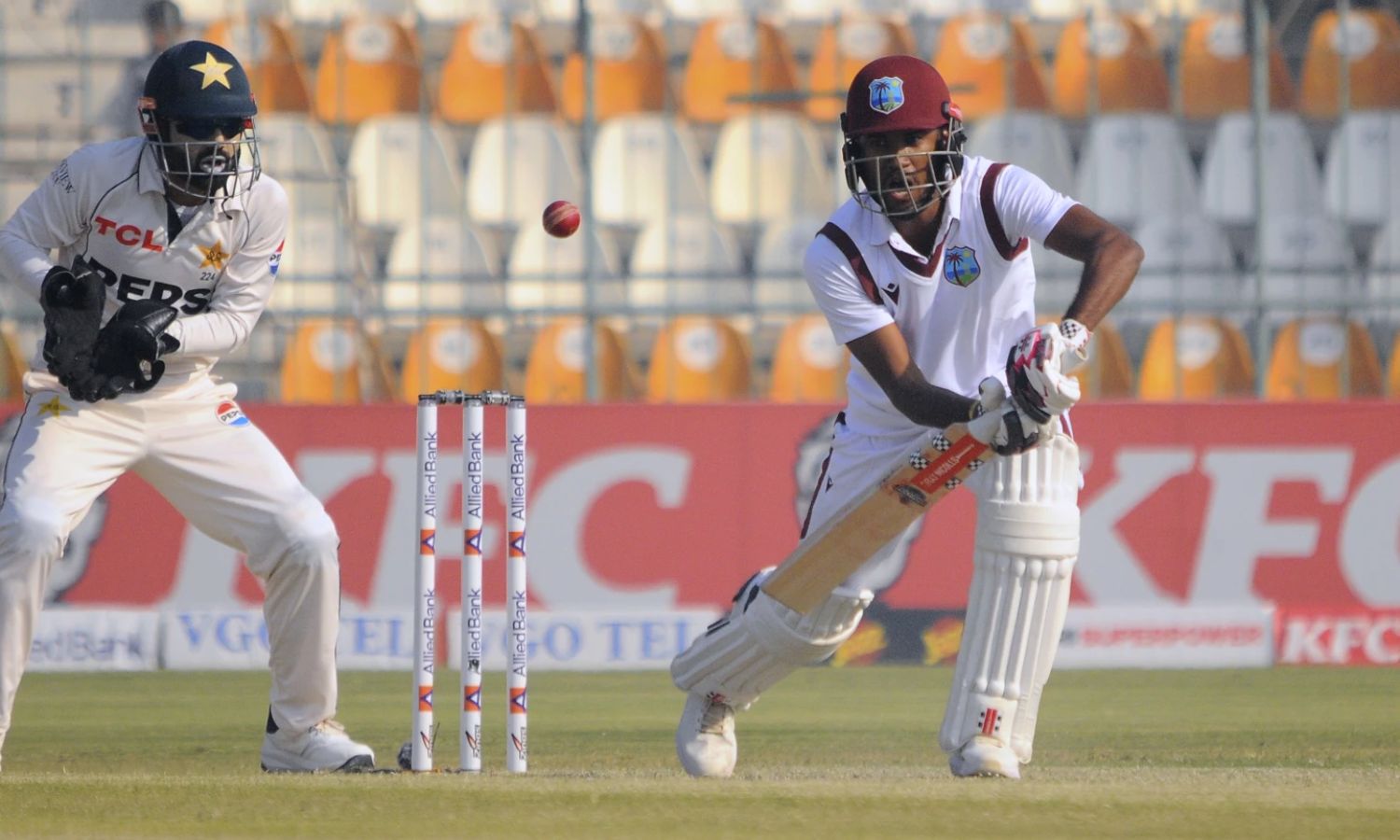 Pakistan in trouble at 76-4 as West Indies spinners frustrate pursuit of tricky target in 2nd test