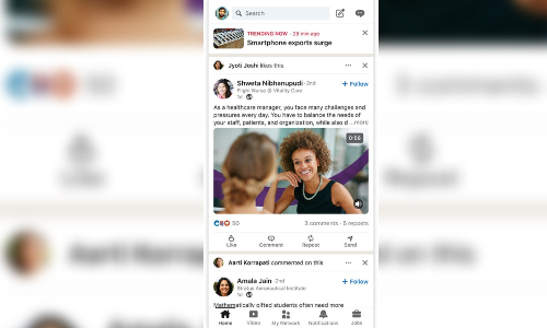 LinkedIn tests ‘news banner’ feature for working professionals in India