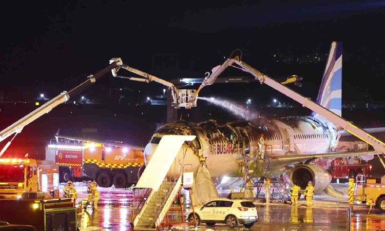 Passenger plane catches fire at South Korean airport. All 176 people on board evacuated Passenger plane catches fire at South Korean airport. All 176 people on board evacuated