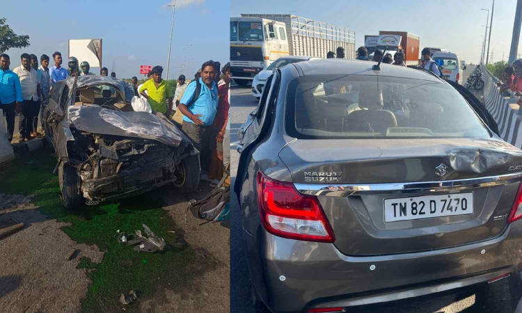 Chennai college students’ speeding car crashes into median along ORR, one dead, three hurt Chennai college students’ speeding car crashes into median along ORR, one dead, three hurt