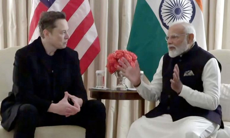 PM Modi meets SpaceX CEO Musk PM Modi meets SpaceX CEO Musk