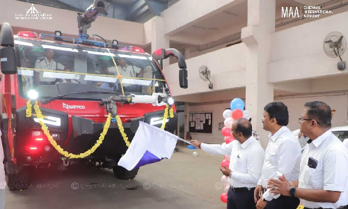 Chennai airport enhances emergency service with new fire engines, ambulances
