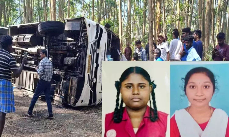 Tourist bus overturns in Munnar; 2 Kanniyakumari girl students killed