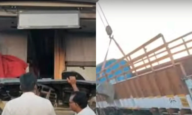 Cuddalore: 20 devotees hurt in collision between Karnataka govt bus, lorry Cuddalore: 20 devotees hurt in collision between Karnataka govt bus, lorry