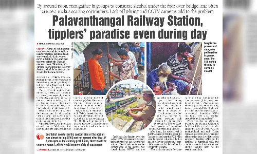DT Next Impact | Respite for Palavanthangal rail commuters from tipplers’ threat