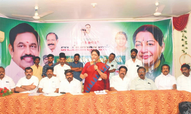 AIADMK in poll mode, booth panel meets to begin on March 6: Gokula Indira AIADMK in poll mode, booth panel meets to begin on March 6: Gokula Indira