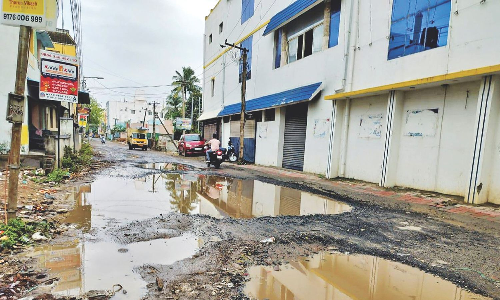 Chennai Citizen Connect: Permanent fix for pothole-ridden Erikkarai Main Road seems a far cry away