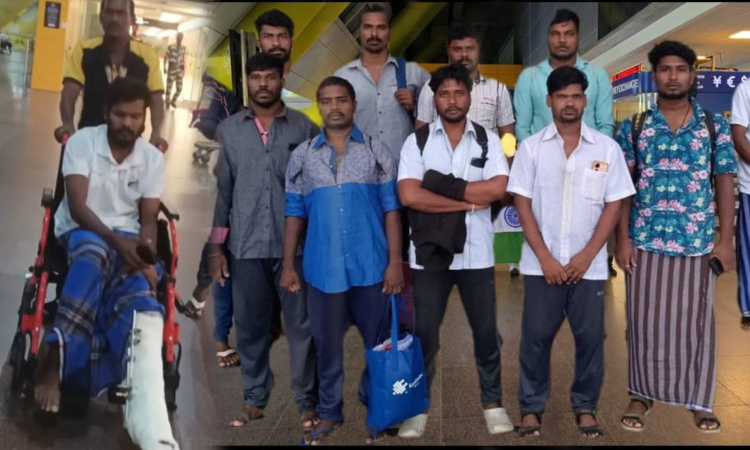 13 fishermen freed by Sri Lanka Navy reach Chennai, one hospitalised 13 fishermen freed by Sri Lanka Navy reach Chennai, one hospitalised