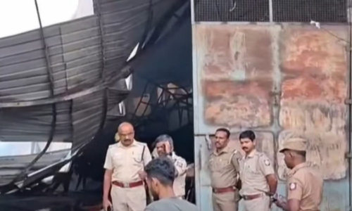 Massive fire engulfs furniture warehouse in Porur