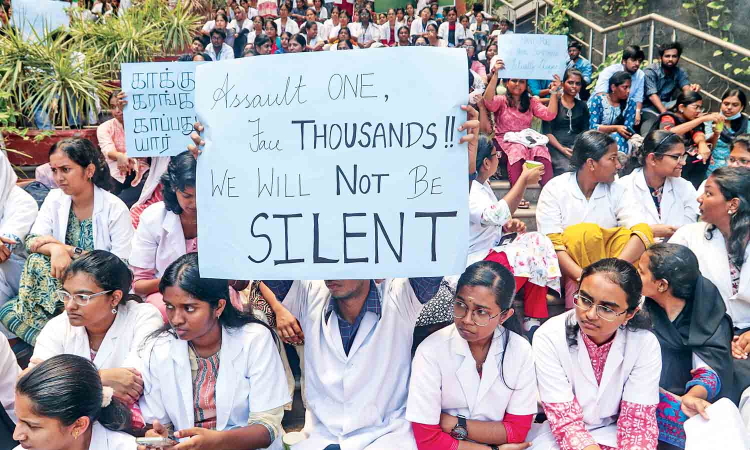 ESIC medical college students protest after intern gets attacked by housekeeping staff in Chennai