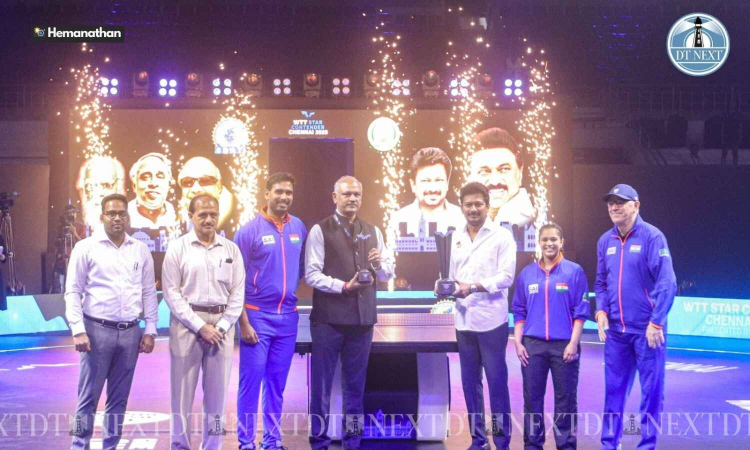DyCM Udhayanidhi unveils trophy as top paddlers lock horns in Chennai