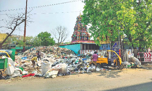 Uncleared waste on vacant site rankles Kattupakkam residents