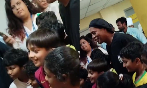 Watch | Ajith’s son Aadvik shares a special moment with football icon Ronaldinho in Chennai