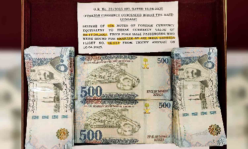 Saudi Riyal worth Rs 19 lakh seized from 4 fliers at Tiruchy airport