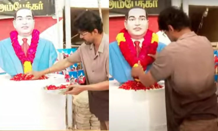 TVK chief Vijay pays floral tribute to Ambedkar on his birth anniversary