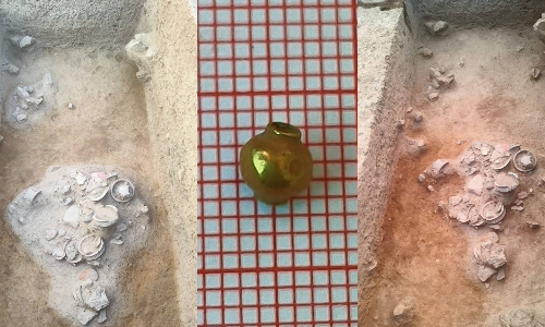 Golden bead, clay pots found at Kodumbalur excavation site in Pudukkottai