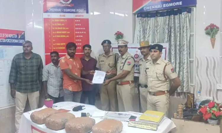 12 kg ganja seized at Chennai Egmore railway station