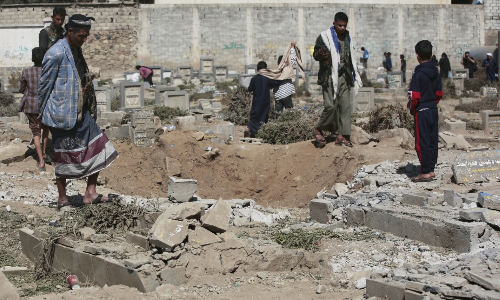 US airstrikes killed 12 people in Yemens capital, Houthi rebels say