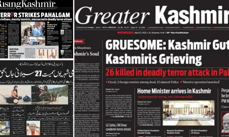 Kashmir newspapers print front page black to protest Pahalgam terror attack