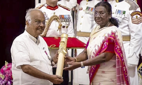 President confers Padma Shri on Tamil daily Dinamalar publisher Lakshmipathy Ramasubbaiyer