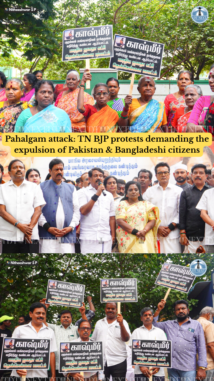 Pahalgam attack: TN BJP protests demanding the expulsion of Pakistan & Bangladeshi citizens