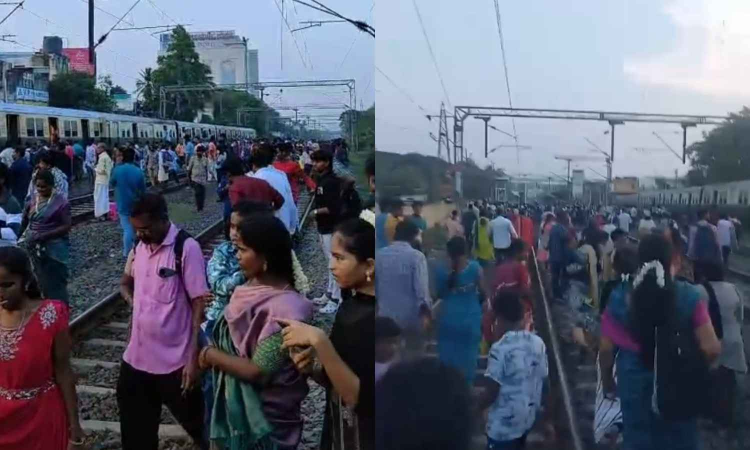 Fire sparks chaos on EMU in Chromepet, passengers evacuated