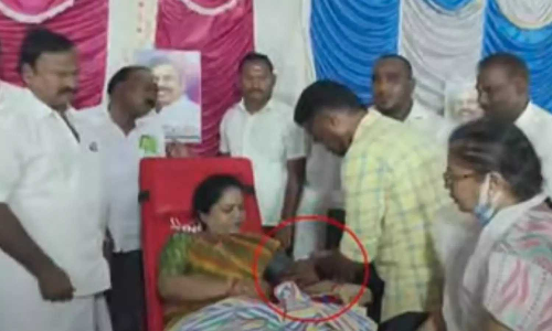 Video of AIADMK functionary pretending to donate blood goes viral Video of AIADMK functionary pretending to donate blood goes viral