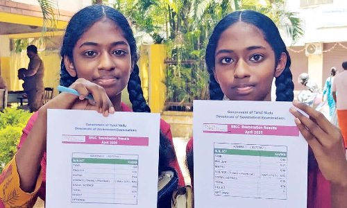 Same to same: Coimbatore twins bag identical score in class 10 boards