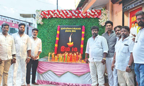 TVKs candlelight vigil in memory of Tamil genocide victims